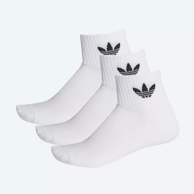 Calze 3 Paia Adidas Tripack Ft8529 Mid Cut Low Crew Bianco White Basse Nuove