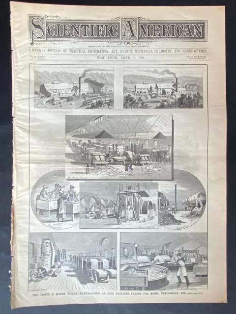 1884 Scientific American Page ~ Printing Press Jessup & Moore Works Philadelphia