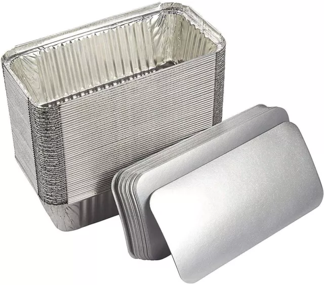 Foil No6A ALUMINIUM FOIL TRAY FOOD CONTAINERS + LIDS PERFECT FOR HOME & TAKEAWAY