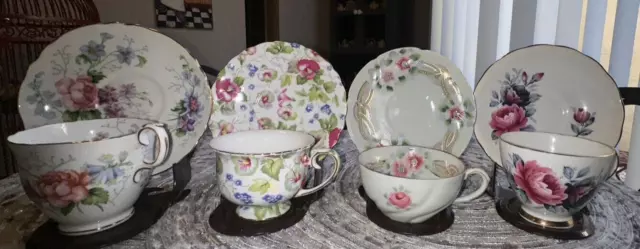 Lote De Cuatro Tazas De Té Y Platillos De Colección (4)