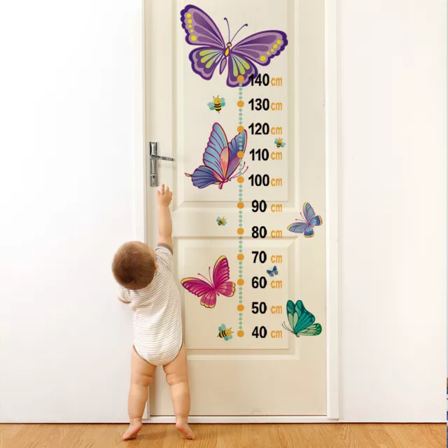 Butterfly Bee Wall Sticker Height Measure Growth Chart Decal Nursery Baby