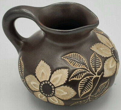 Handmade Creamer Mini Pitcher 4" Stoneware Russian Marked Vase Creamer