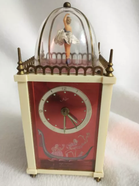 Antique THORENS Swiss Movement Musical Ballerina Clock Harry Lime Theme GERMANY