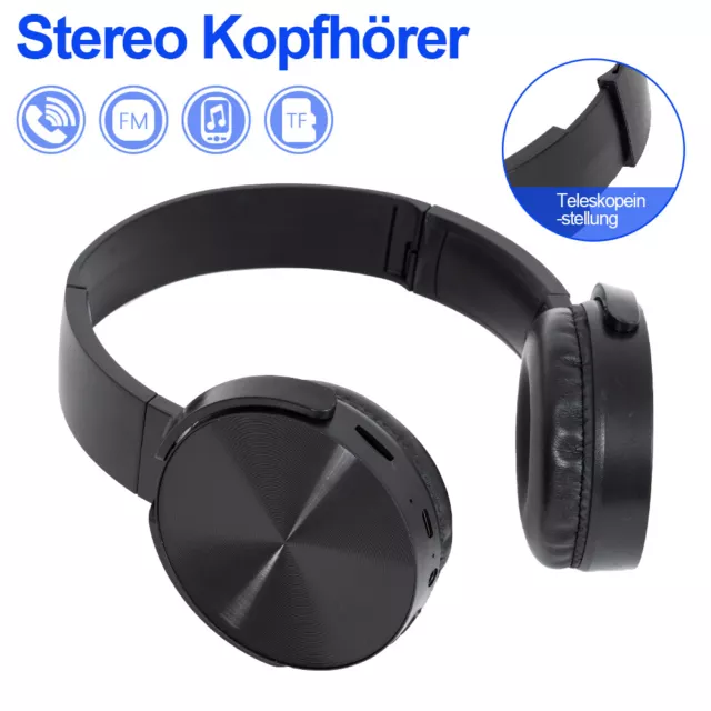 On Ear Kopfhörer Bluetooth 5.1 Stereo Bass Kopfhorer Kabellos Faltbare Schwarz