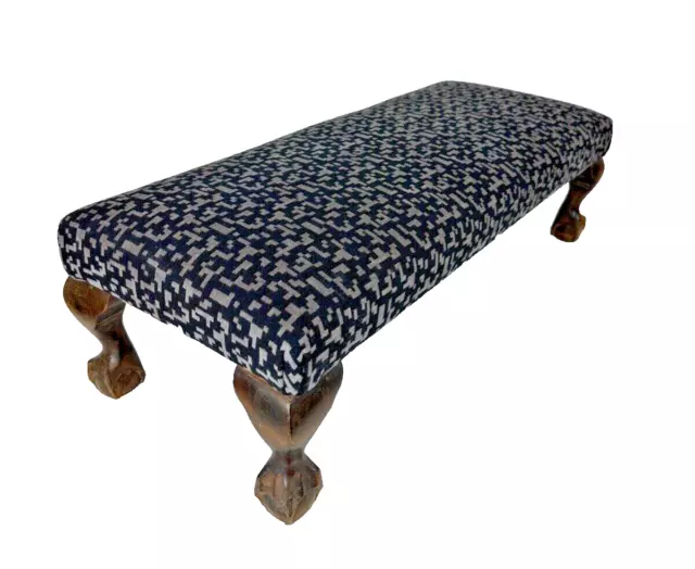 Reupholstered Vintage Footstool