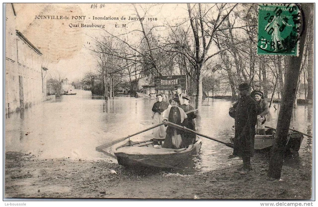 94 JOINVILLE LE PONT - crue de 1910 - quai beaubourg.