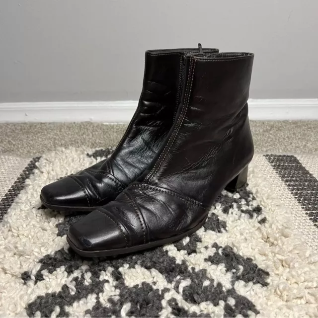 Women’s Paul Green Brown Handmade Side Zip Ankle Booties Size 5 (US 7.5)