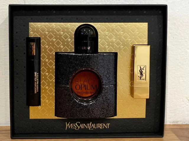 YSL Black Opium Makeup Icons Gift Set 50ml EDP+Lipstick+Mascara Brand New Boxed