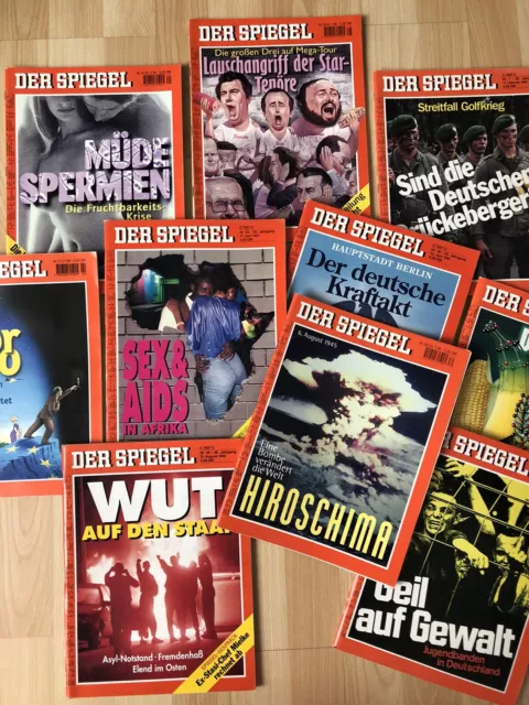 Zeitschrift „Der Spiegel“ Konvolut 10 Stück 90er Jahre