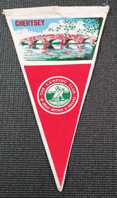 Camping club of Gt Britain & Ireland. Chertsey Vintage Pennant Flag.
