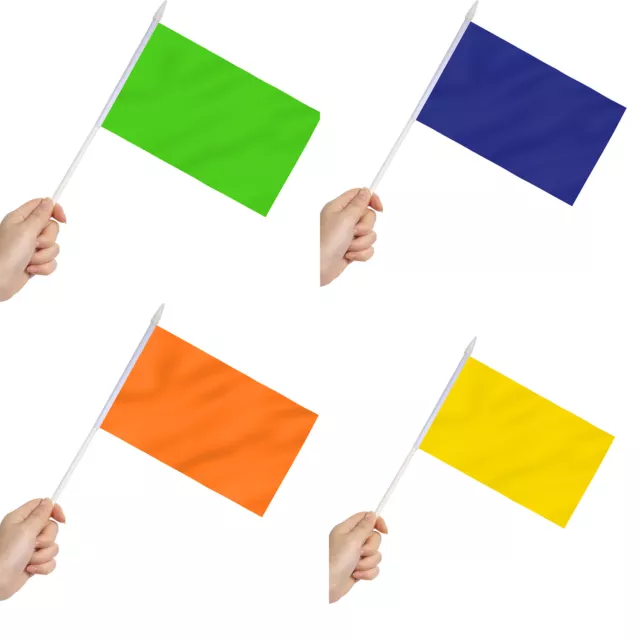 Anley White Mini Flag 12 Pack Hand Held Solid White Blank Flags & More Color