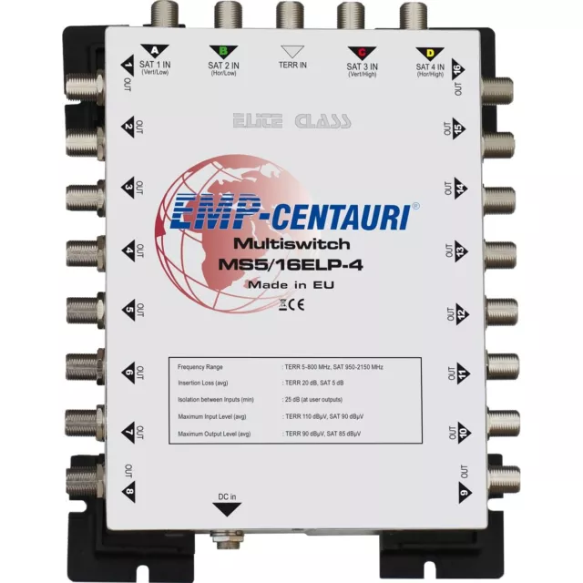 EMP Centauri E-Lite Class Multischalter MS 5/16 ELP-4 für 1 Sat 16 Teilnehmer