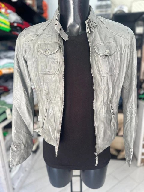Veste Femme XANAKA En Cuir Marron - Taille 40 (L), Style Caban Vintage, Occasion Très Bon état