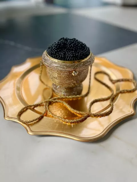 Kathrine Baumann Limited Edition Swarovski Crystal Gold Caviar Server Bag