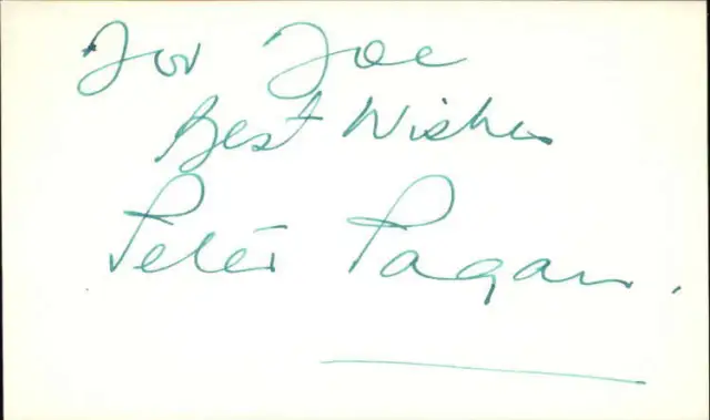 Peter Pagan Actor Signed 3" x 5" Index Card