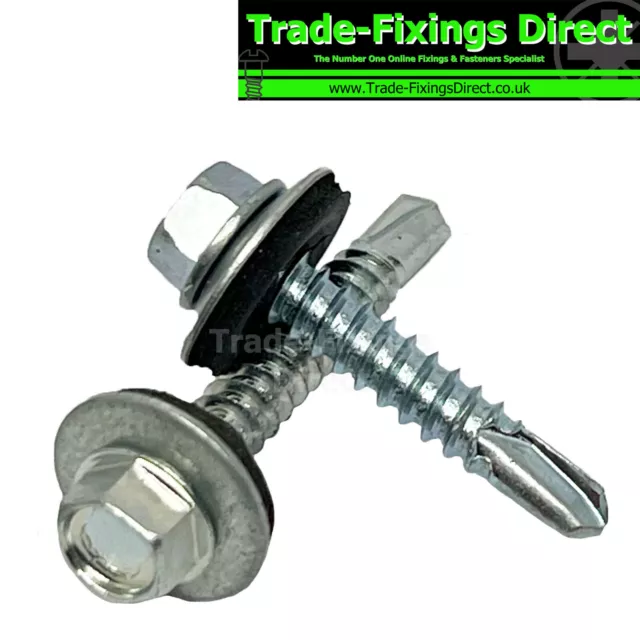 Self Drilling Tek Screws With Epdm Sealing Washer Roofing Cladding Light Section