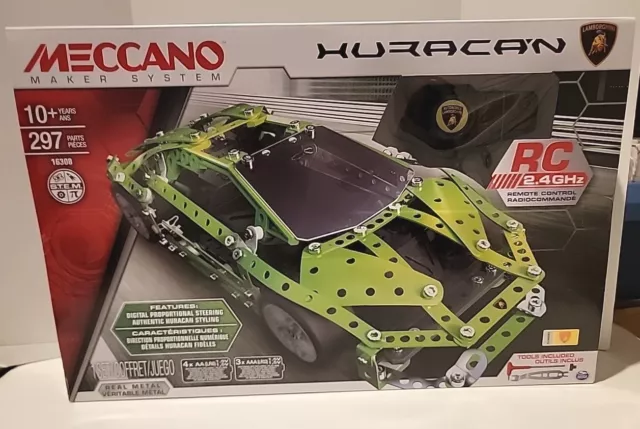 Meccano Lamborghini Huracan 2.4 GHz Remote Control 297 pieces STEM 20074016