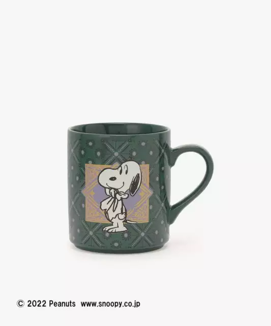 PEANUTS Snoopy Mug green Afternoon tea Japan NEW