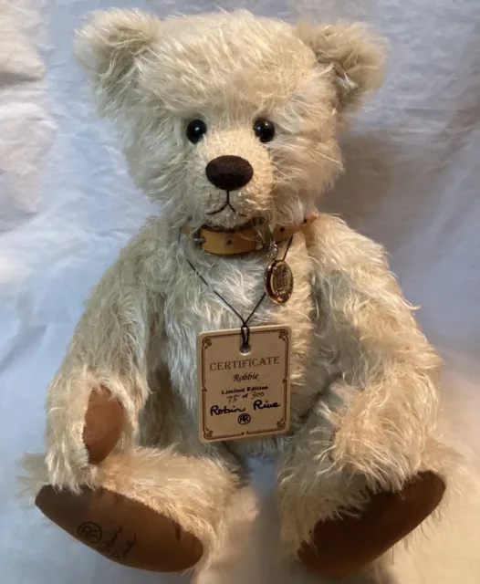 Robin Rive Robbie Wheat Jointed Mohair Teddy Bear Limited Edition