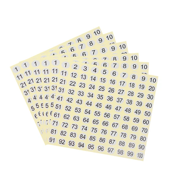 648 Stickers Lettres Et Chiffres Uxcell - 8 Planches Autocollantes Blanches