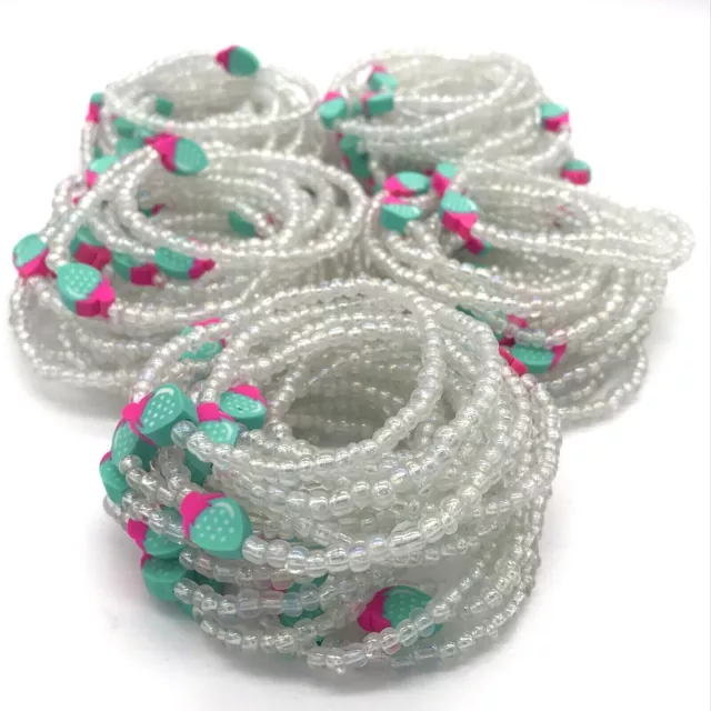 Wholesale Bulk Beaded Stretch Bracelets Lot of 100 Sweet Berry USA Handmade -P5