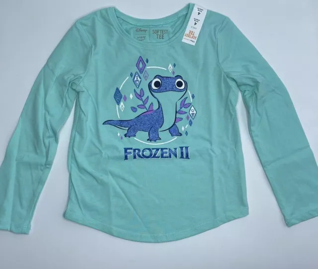 Girls Size 4 Adorable Frozen 2 Graphic Long Sleeve Crewneck Tee Shirt Bruni