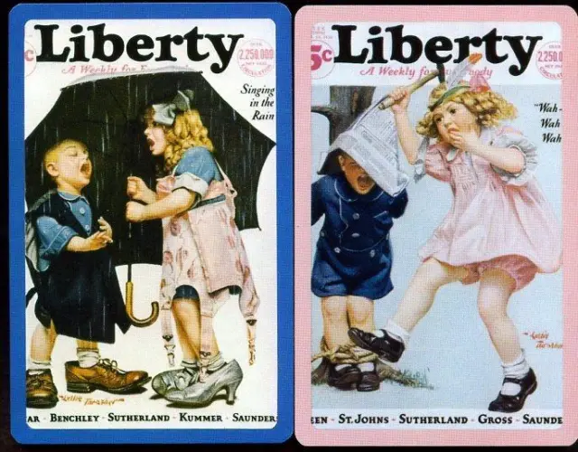 Vintage Swap Cards Advertising Liberty Boy And Girl  New Condition
