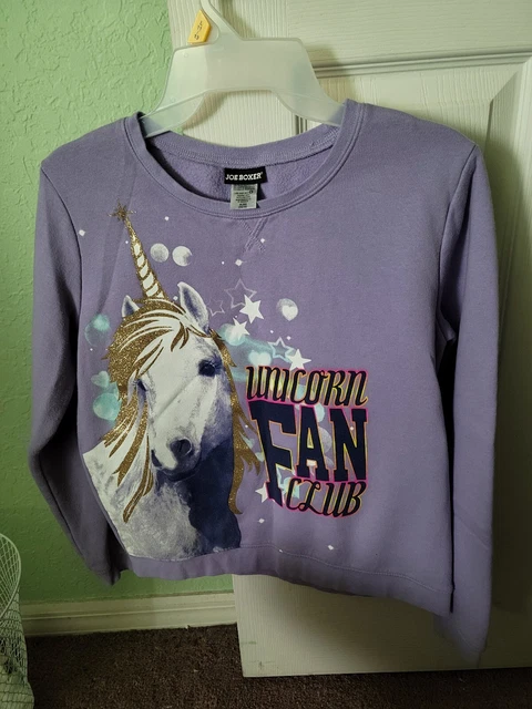 Joe Boxer Girls Unicorn Fan Club Sweatshirt Size XL (14/16)