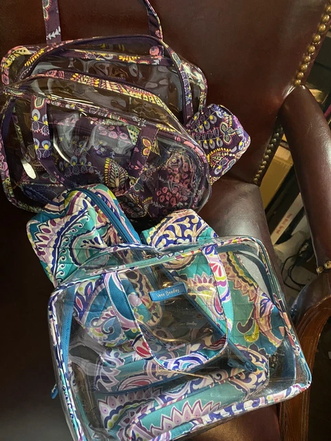 4 pc NWOT Vera Bradley travel pvc bag with organizers Waikiki Paisley beautful