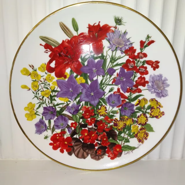 Franklin Mint Porcelain Flowers of the Year Collection July Plate 1977