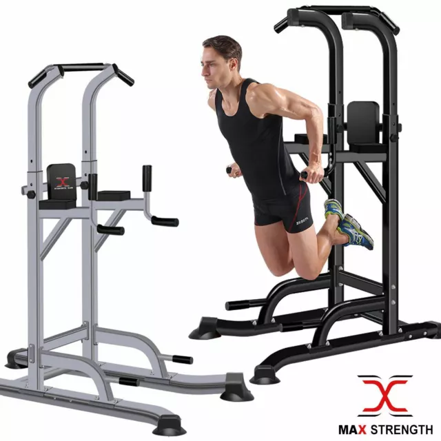 Home Gym Fitness Power Tower Dip AB Pull/Chin Up Bar KNEE/LEG Workout Station