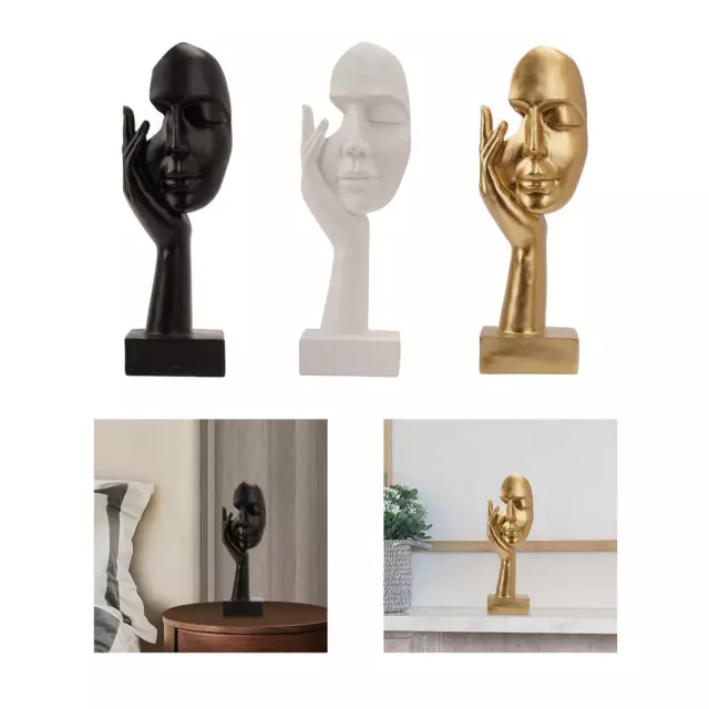 Statue d'art de visage de femmes caractère abstrait de résine pour le décor