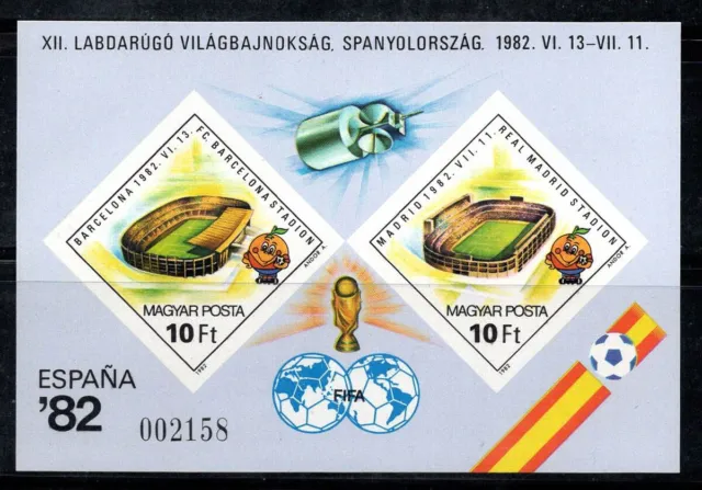 Ungarn 1982 Mi. Bl.155 B Block 100% Postfrisch Weltmeisterschaft,Fußball