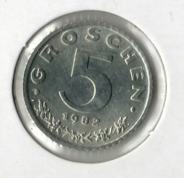 Coin Austria 5 Groschen 1982 KM2875 2
