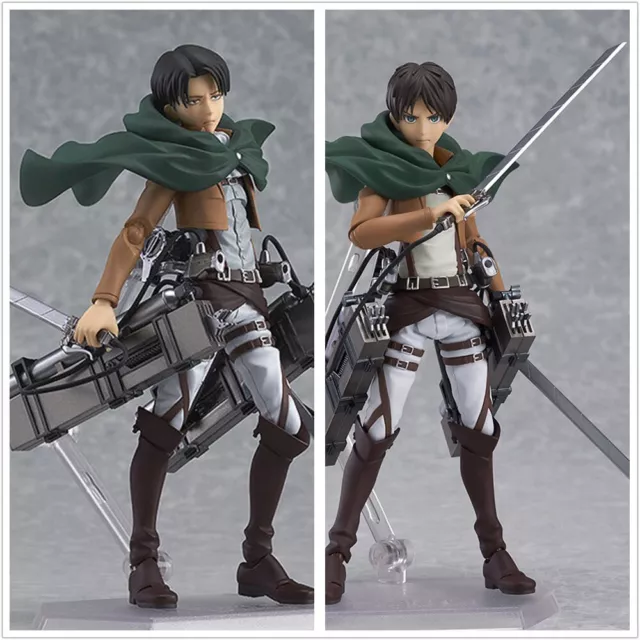 Attack on Titan Levi·Ackerman Eren Jaeger Figure Model Toy 6'' In Box