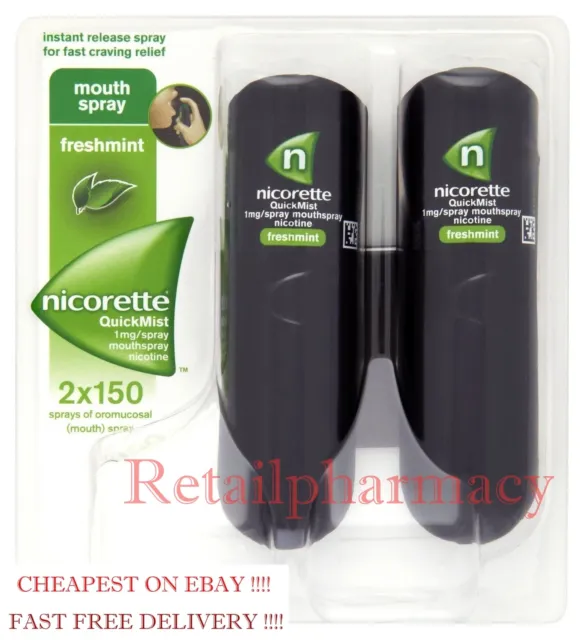 NICORETTE QUICKMIST 1MG NICOTINE MOUTHSPRAY 2x150 spray PACK 1 2 3 6 12  Ex-2025