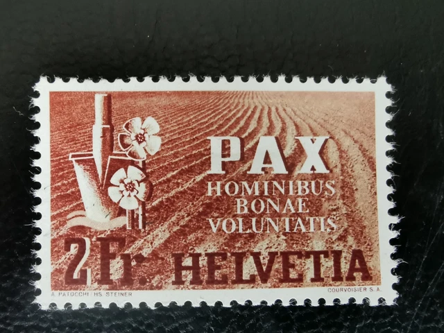 Suisse Helvetia 1945 Ytn°414* Pax Cote Neuf Trace Charniere