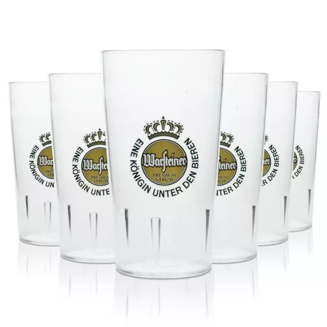 6x Warsteiner Bier Becher Mehrweg 0,3l stapelbar Neu Festival Kunststoff Glas