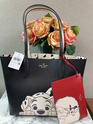 NWT Kate Spade Disney X 101 Dalmatians Tote w/ Cruella Wristlet - FACTORY SEALED
