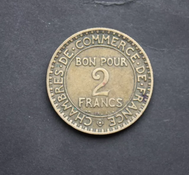 Pièce de 2 Francs. 1923. France. Sans intervention de nettoyage.