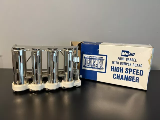 Vintage Mcgill Four Barrel High Speed Changer W/ Original Box Belt Clips Guard