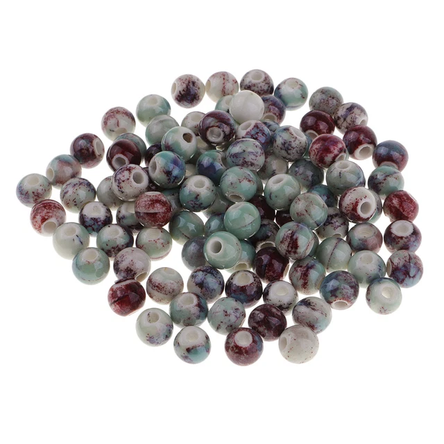 100 Stücke Runde Glasur Keramik Spacer Perlen Bastelperlen Für Schmuck