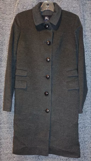 Burberry London Wool 85% Cashmere 15% Gray Coat US 6 Made in Italy