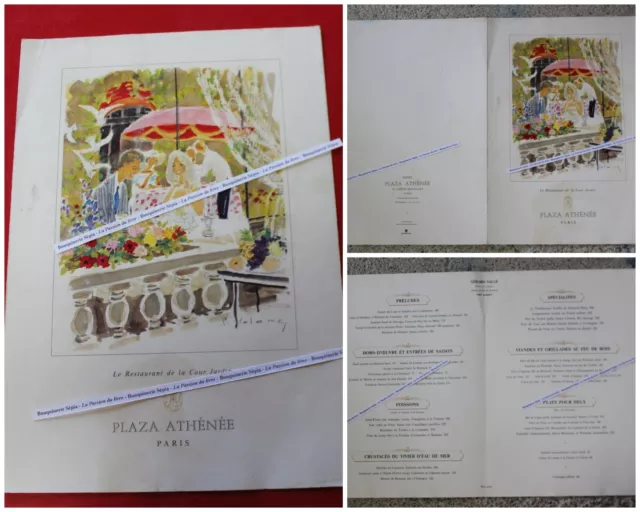 1990 - Grand MENU du Restaurant PLAZA ATHÉNÉE, Paris - Chef : Gérard Sallé