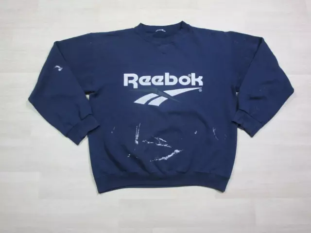 Vintage 90’s Reebok Big Logo Spellout Sweatshirt Crewneck Sz Large Made In USA