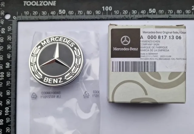Mercedes Benz Bonnet Wreath Star Emblem Star Badge Black - Genuine Mercedes  Benz A0008171801 - LLLParts