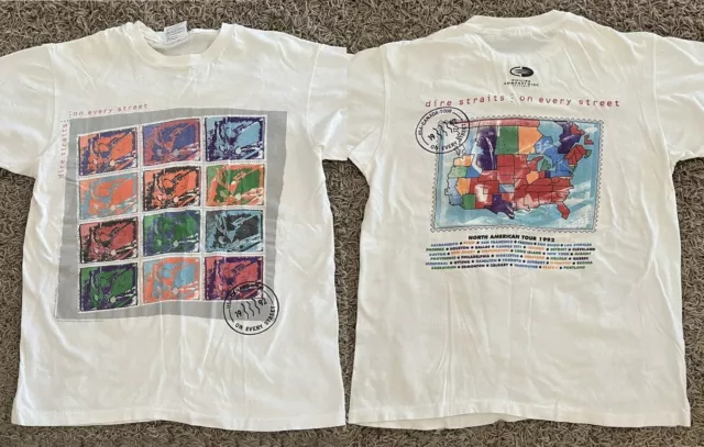 DIRE STRAITS On Every Street Tour 1992 T-Shirt, Dire Straits Concert 90s shirt