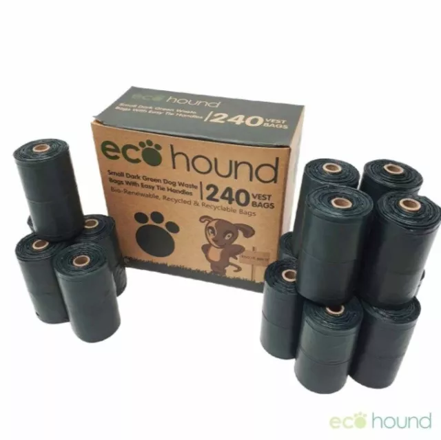 EcoHound Oceanex SMALL Dog Poo Bags Tie Handles Biodegradable 15 microns thick