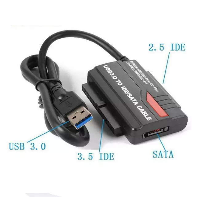 USB 3.0 to 2.5" 3.5” IDE SATA Hard Drive HDD Reader Docking New U6G9