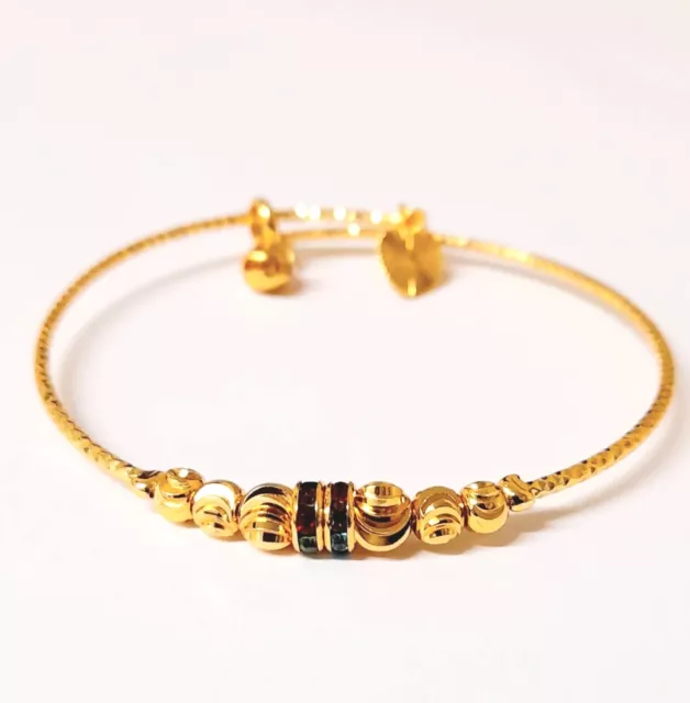 24K Gold Plated Dubai Fashion Zircon Beads Heart Diamond Cut Bangle Bracelet